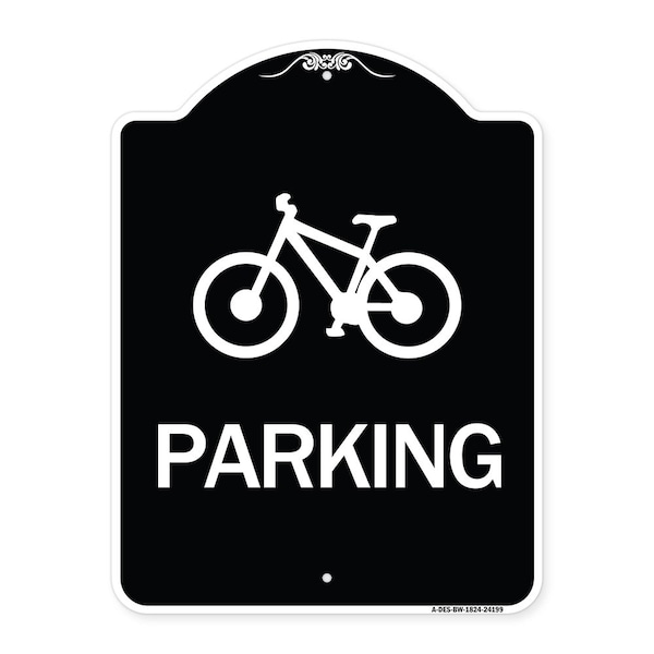 Signmission D4-3 Bicycle Parking Bicycle Parking Heavy-Gauge Aluminum Sign, 24" x 18", BW-1824-24199 A-DES-BW-1824-24199 - main